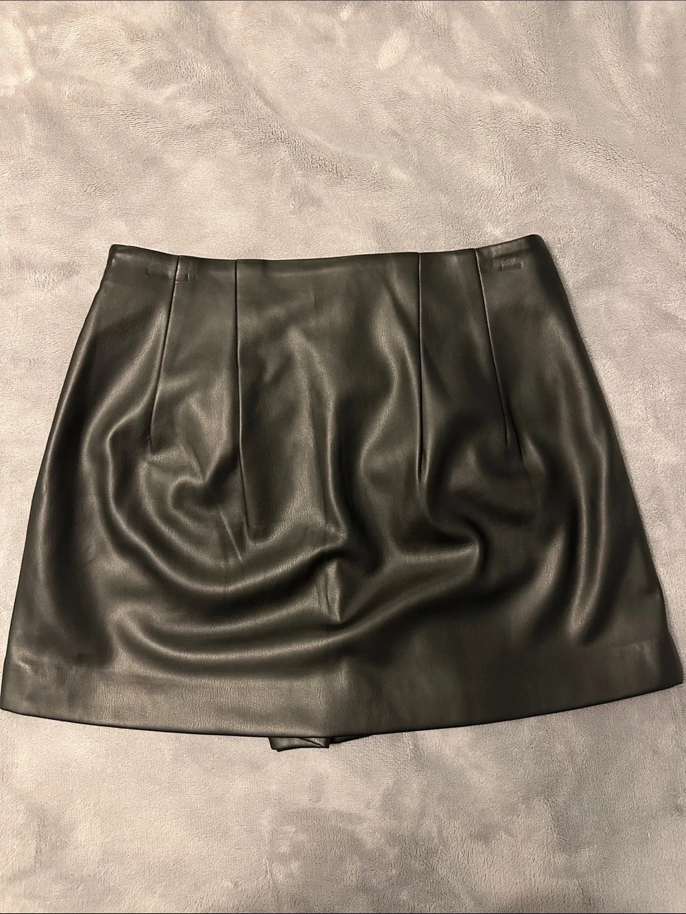 Express Black Faux Leather Mini Skort - Picture 2 of 9